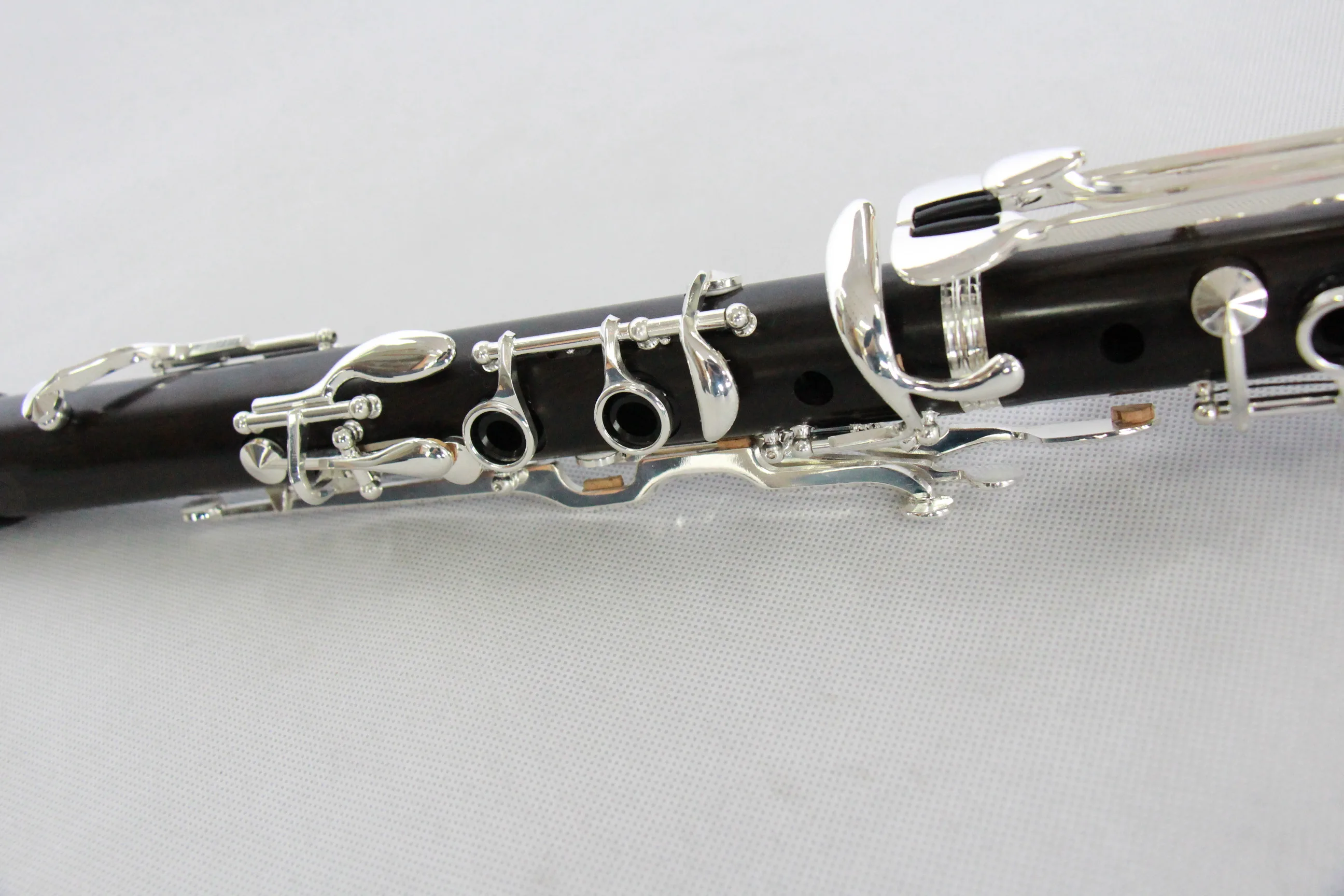 Clarinet German System 18 Keys Ebony Body Silver Plated Woodwind Instrument For Orchestral Musicians