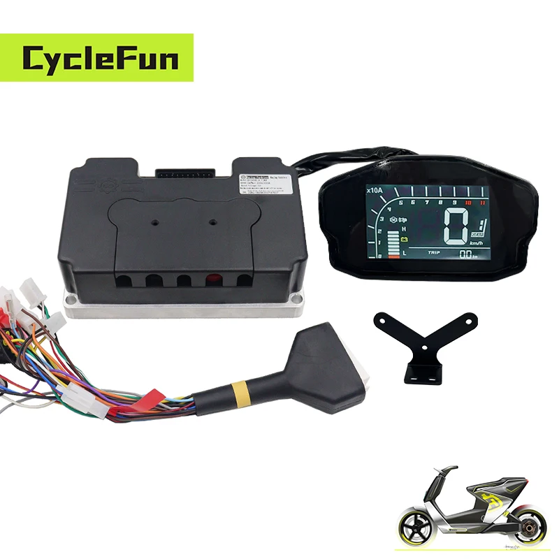 FarDriver ND84450 84V Phase 450A 4KW-5KW BLDC Sine Wave Far Driver Controller With DKD Display For Electric Scooter Motorcycles