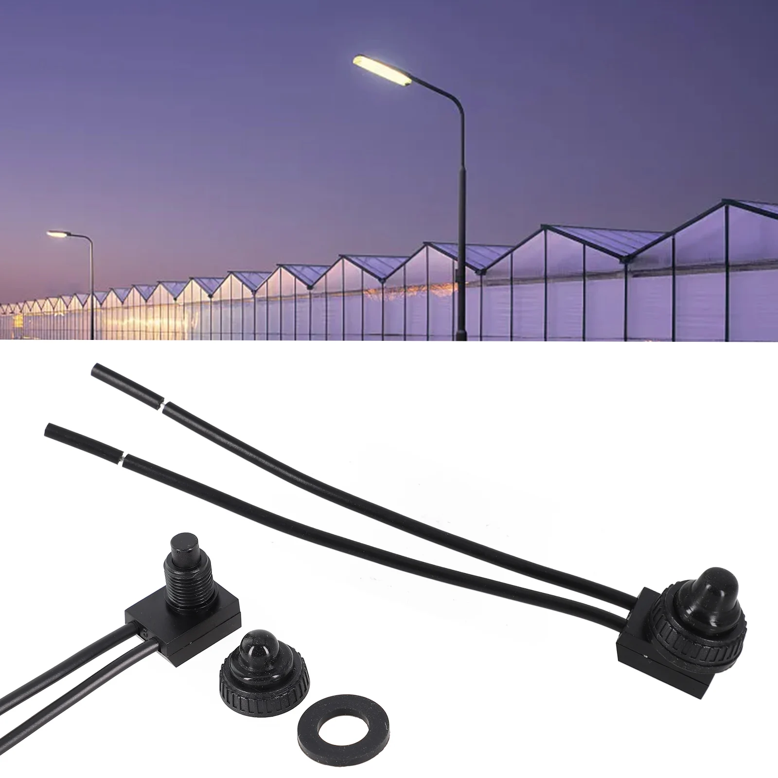 12V Latching Push Button Switch Waterproof With Leads For Motorcycle Car Outdoor For Lighting Electrical Control Panel