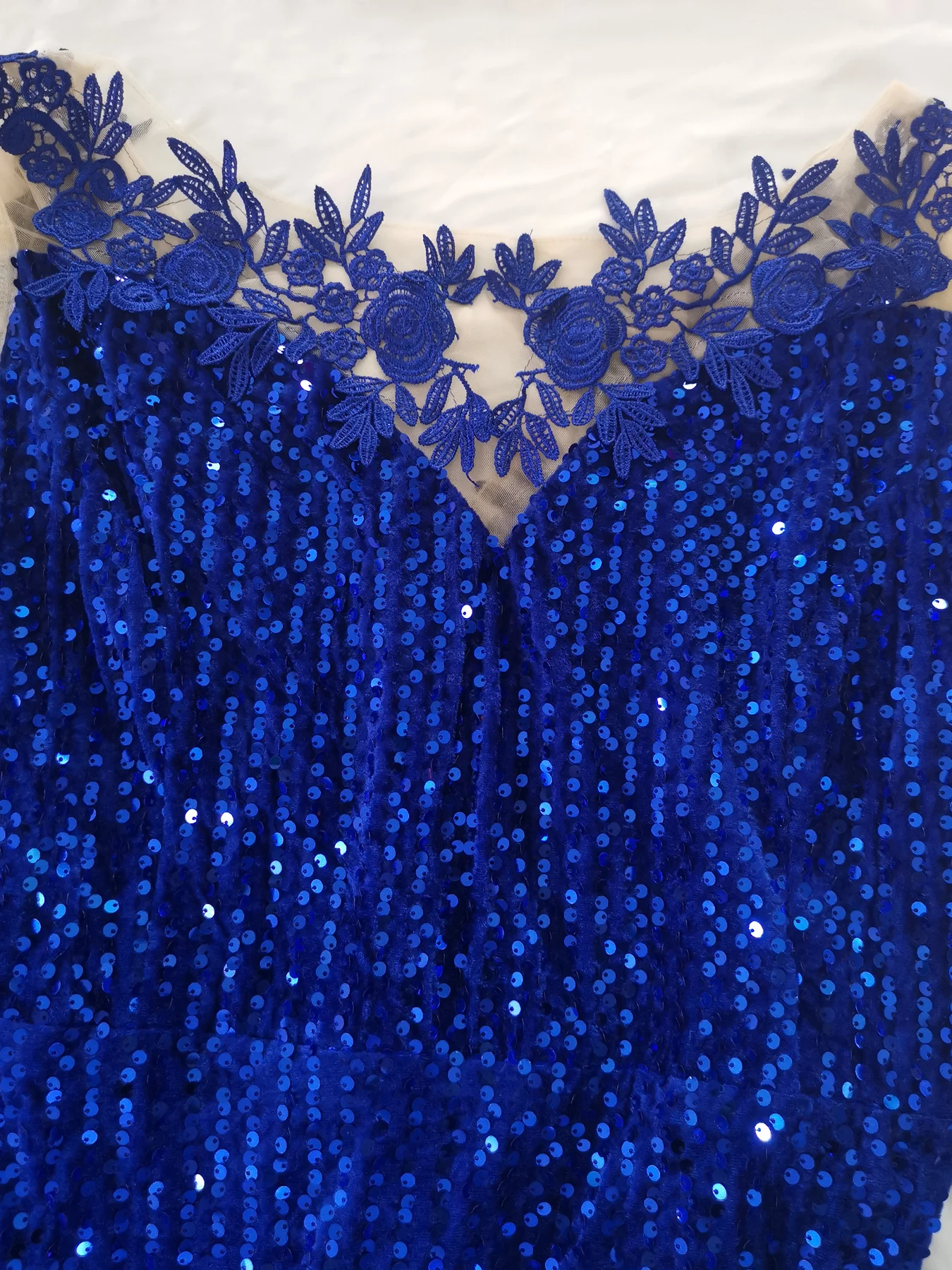 Robe de Soirée Longue Courbe en Dentelle pour Femme, Patchwork, Paillettes, Velours, Manches sulf, Transportée, Amissié, Maxi, Robe de Bal