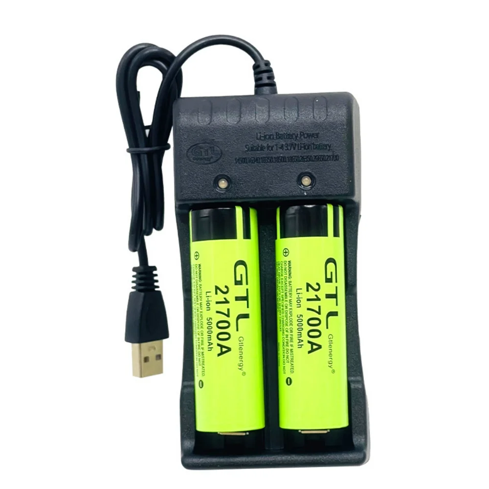 21700 Rechargeable Lithium Battery 5000mAh High Capacity Green Shell Li-ion Cell For Flashlight Torch Power Bank Electric Toys