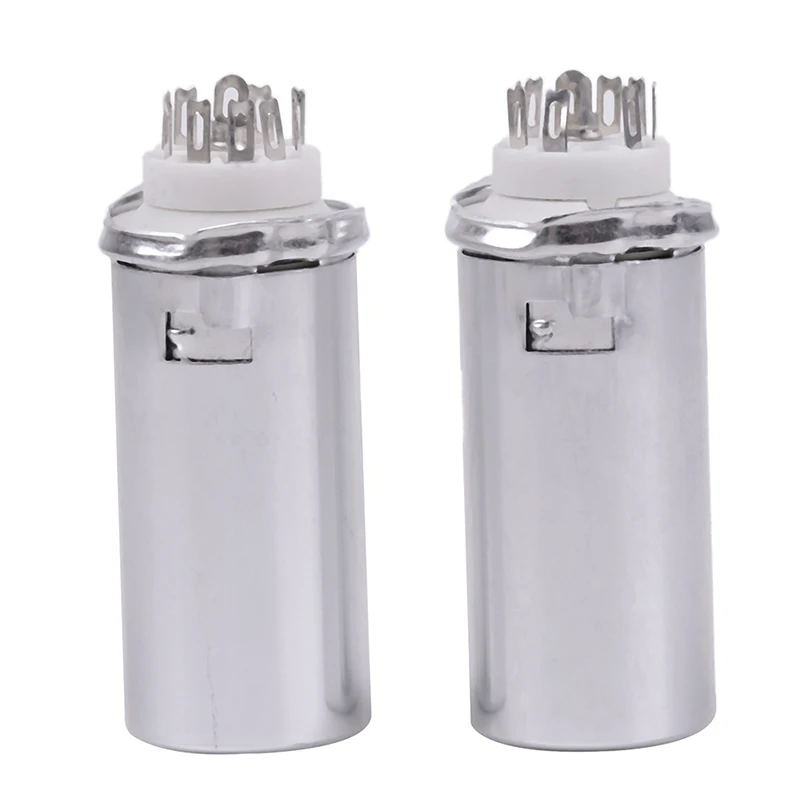 New Hot 2pcs Ceramics Socket GZC9-F-B-55 9 Pin Silver With Shield Caps Scaffolding Tube Socket Tube Sockets For 12AX7