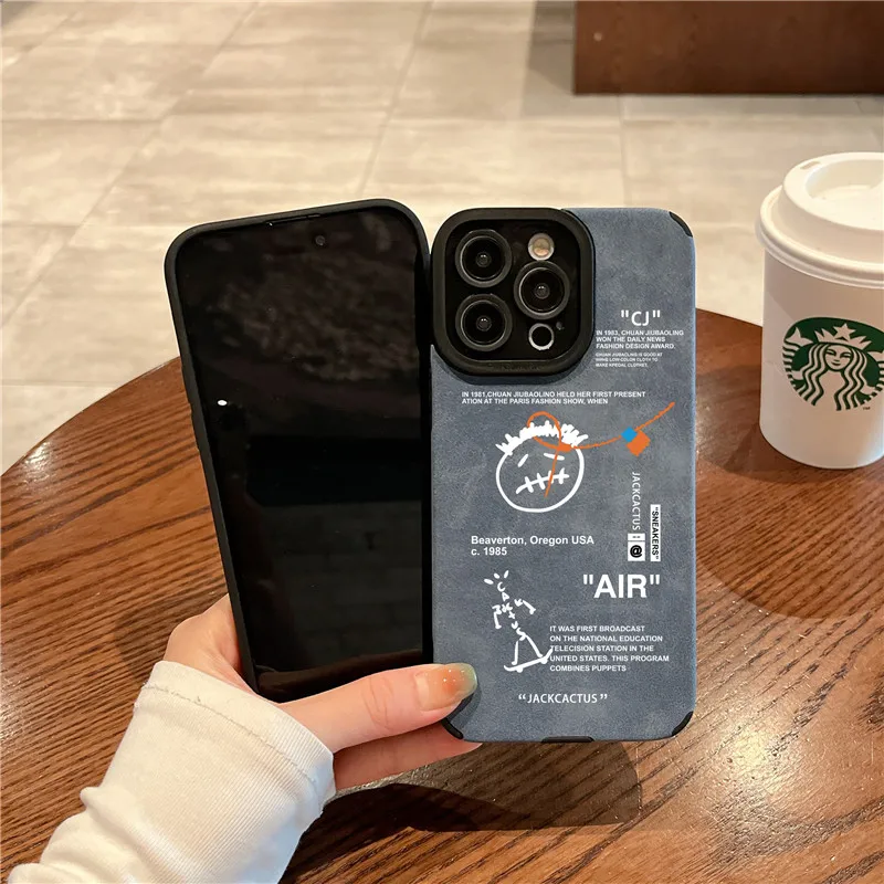 حار ترافيس سكوت حذاء رياضة جراب هاتف آيفون 11 12 13 14 15 16 برو ماكس زائد X XR XS سكيت أغطية جلد الغزال حالات