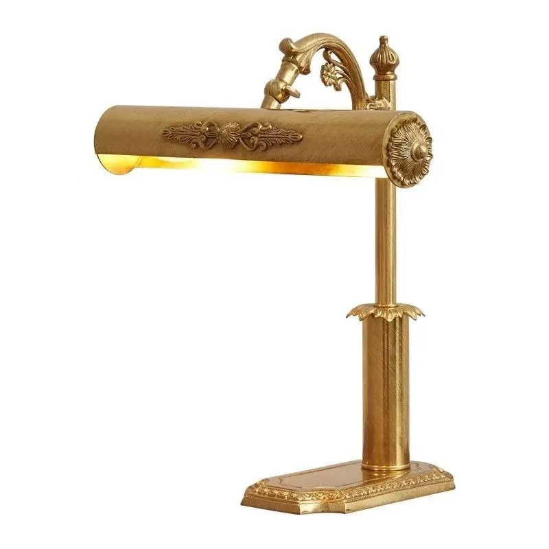 French retro all-copper office desk lamp decorative desk lamp dewaxing copper lighting