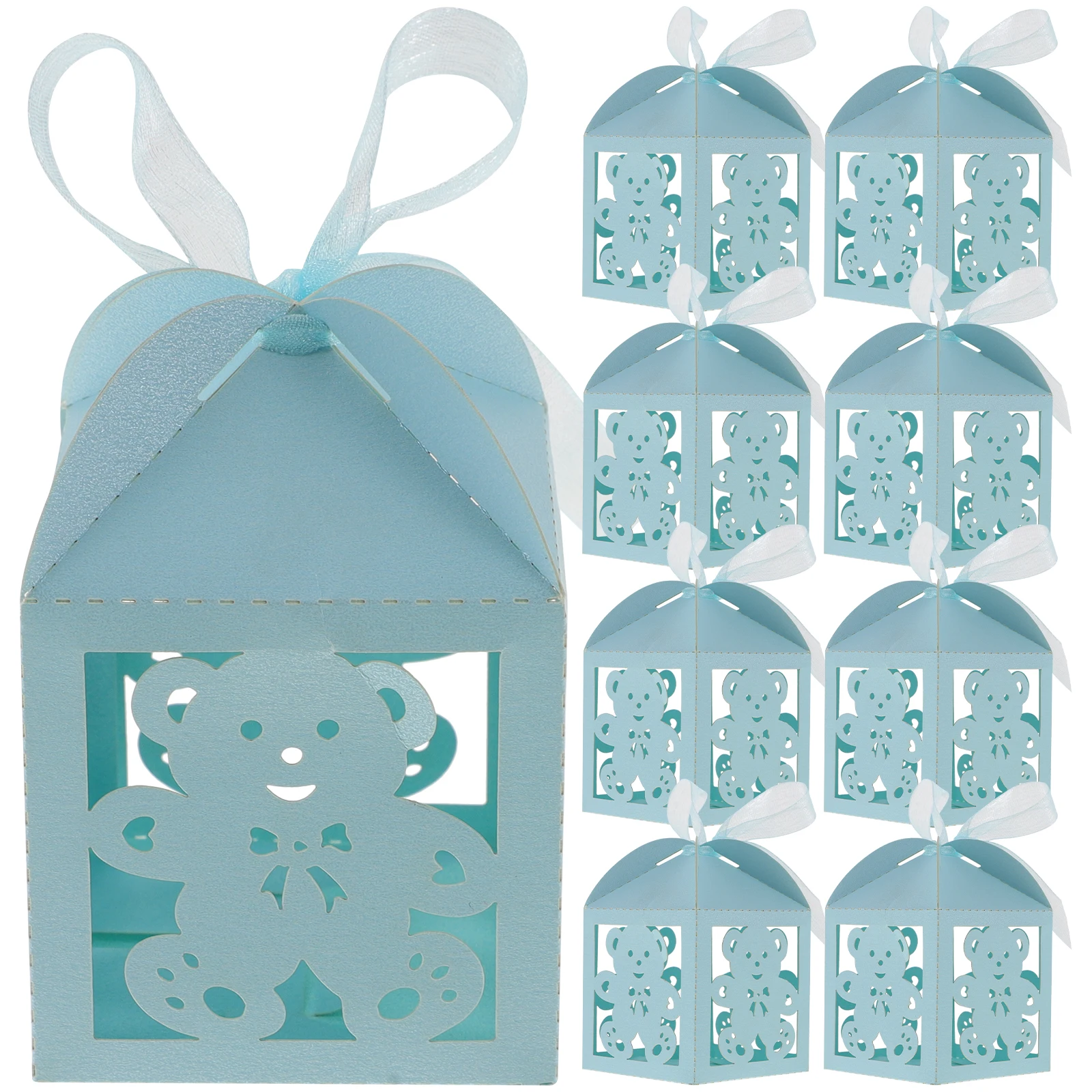 

50pcs Hollow Candy Gift Boxes White Party Favor Boxes Birthday Candy Box Wedding Birthday Holiday Sweets Storage Baskets