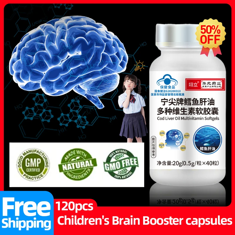 

Nootropic IQ Brain Booster Capsules Premium Nootropics Pills Cod Liver Oil Multivitamin Supplements Improve Memory Enhance Focus