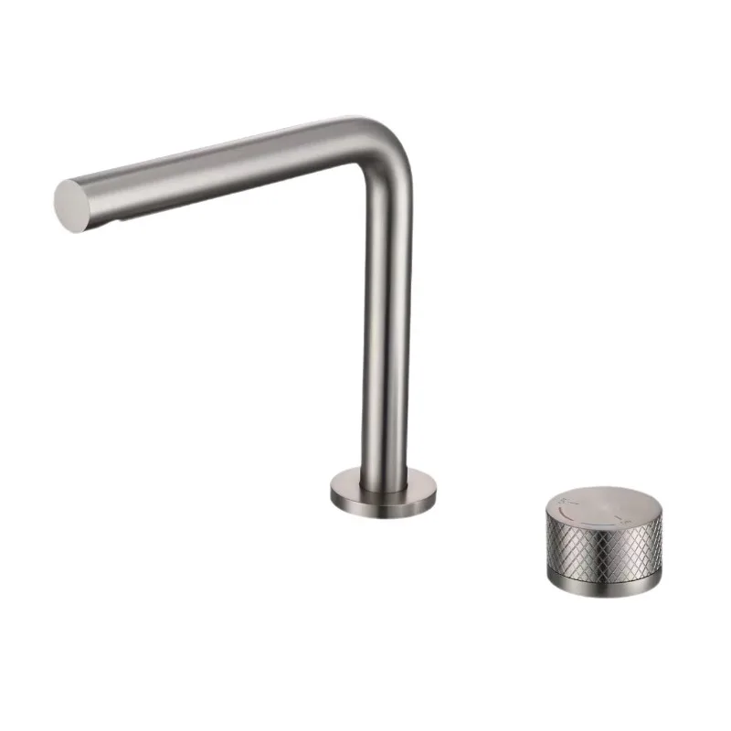Simple two-hole split basin faucet bathroom cabinet hand-washing face table all-copper brushed nickel rose gold faucet