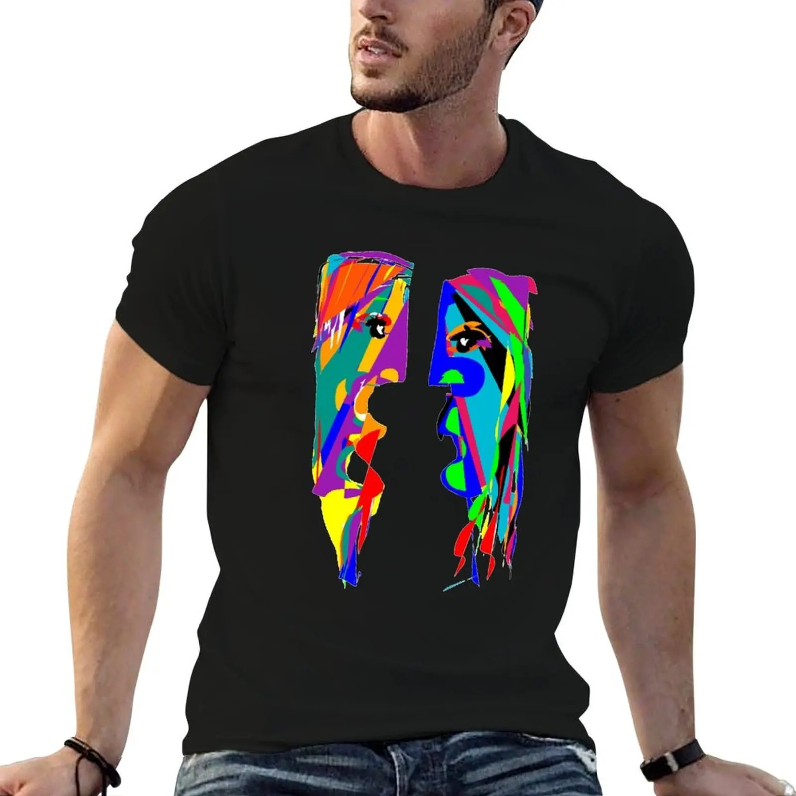 

visage de face abstrait T-Shirt essential t shirt t shirts with prints T-Shirt
