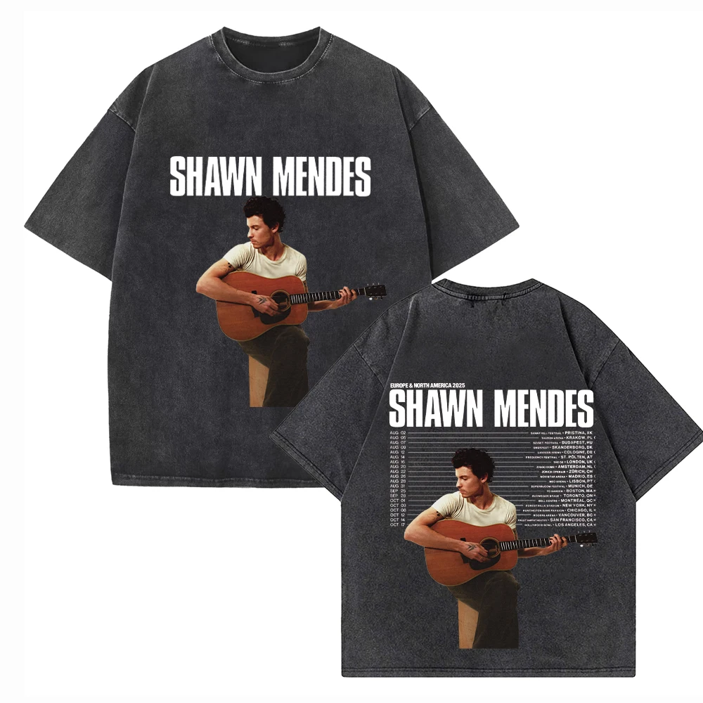 

Хлопковые рубашки Shawn Mendes On The Road Again Tour 2025, хлопковые футболки с круглым вырезом для мужчин и женщин