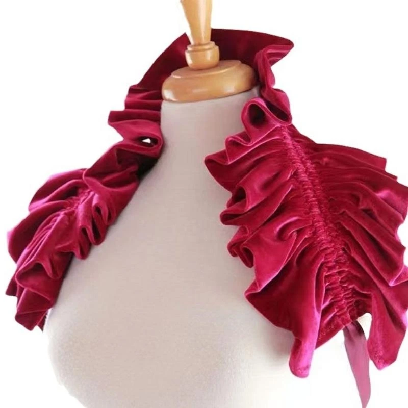 

Винтажная викторианская шаль с оборками на плечах, готическая стимпанк, накидка на плечо с искусственным воротником