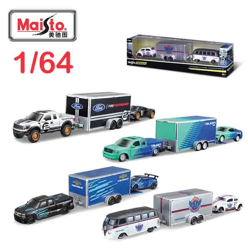 

Maisto 1:64 Volkswagen Van Samba Beetle/Car Trailer Design, элитная транспортная литая прецизионная модель автомобиля, коллекция моделей, подарок