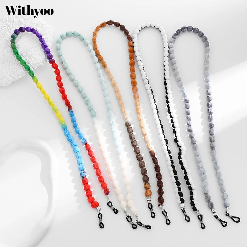 ROXI | Nylon Cotton Thread Eyeglass Chain Stainless Steel Unisex Men Women Accessories  Glasses Autumn Winter New