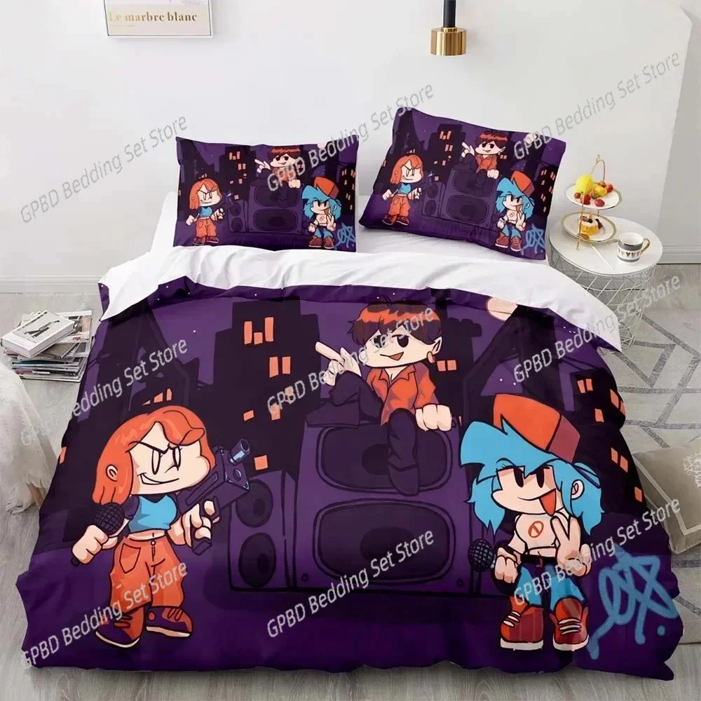 Game Friday Night Funkin Comfortable Duvet Quilt Cover Pillowcase Bedding Set Children Bedroom Decoration Home Textile