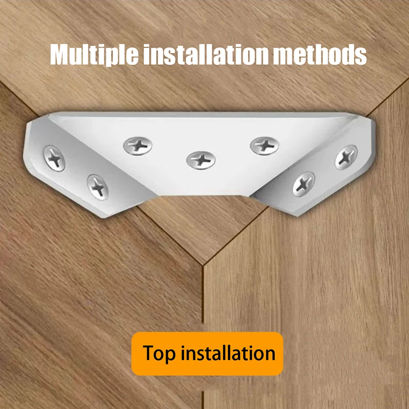 10pcs Universal Furniture Corner Connector Stainless Steel Corner Brace Heavy Duty Angle Shelf Brackets For Wood