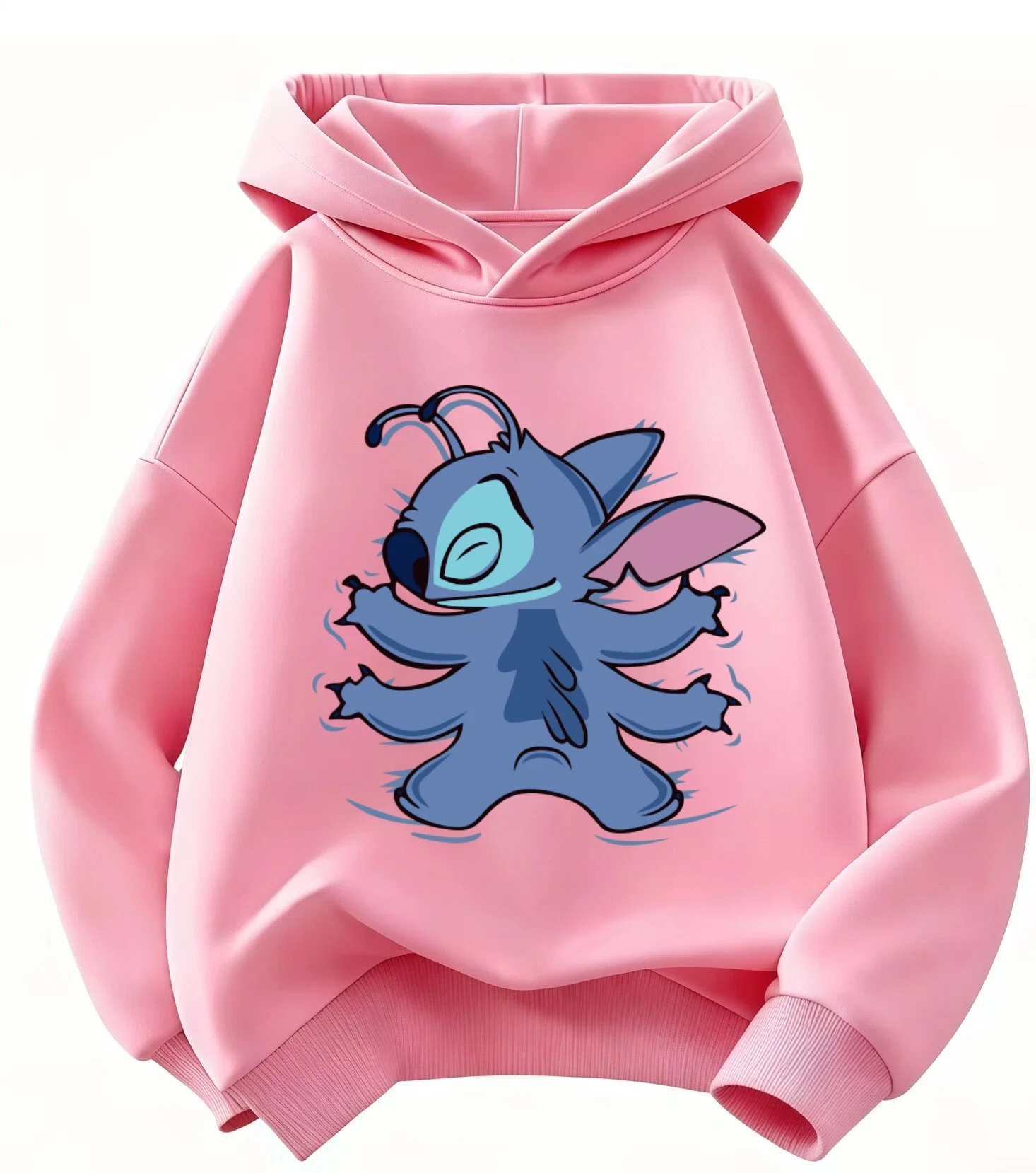 

Best Seller Disney Stitch Children Hoodie Bright Color Print Pullover Hoodie with Kangaroo Pocket 4-16Y Boys Girls Comfortable