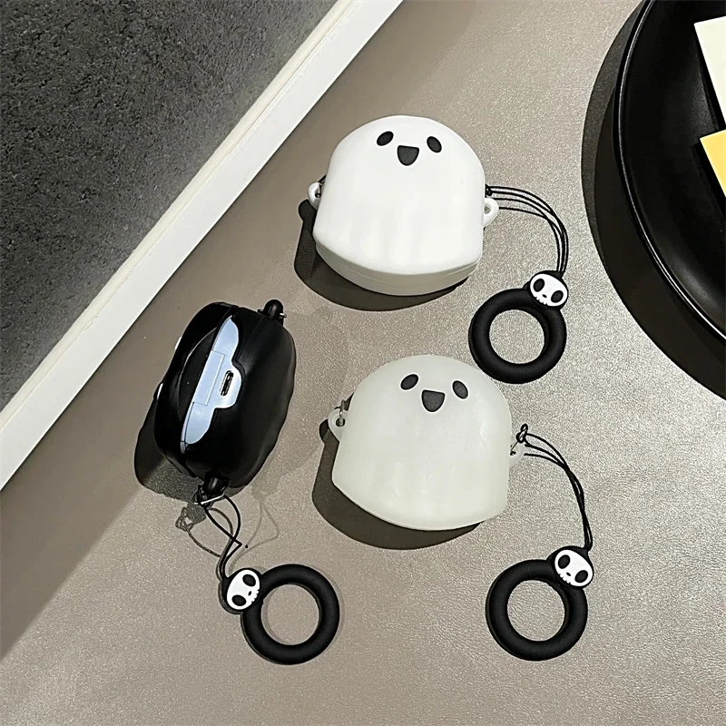 لسامسونج غالاكسي براعم 3 2 برو/براعم لايف/برو/براعم FE ثلاثية الأبعاد مضحك شبح كابوس سماعة حالة الكرتون سيليكون سماعة غطاء