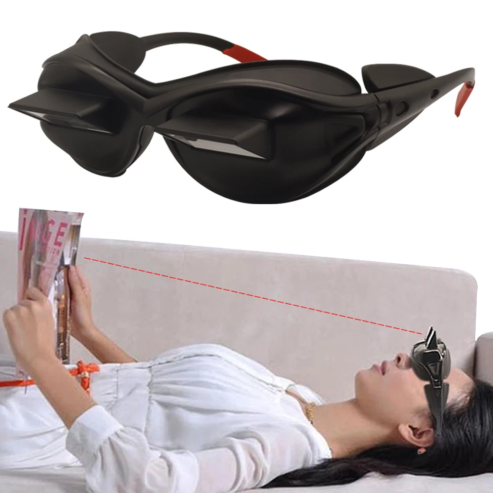 Lazy Glasses Laying Down Horizontal Bed Reading Watching TV Prism Mirror Glass 90 Degree Eye Periscope Funny Eyewear With CE