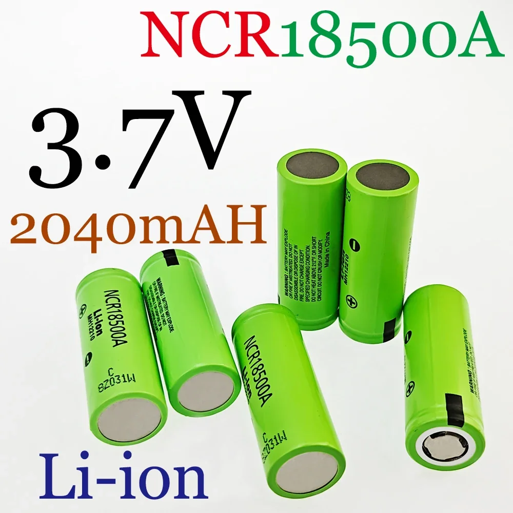 

100% Original 3.7V 18500 2040mah Lithium Ion Battery for Panasonic NCR18500A 3.6V Battery for Toy Torch Flashlight Ect