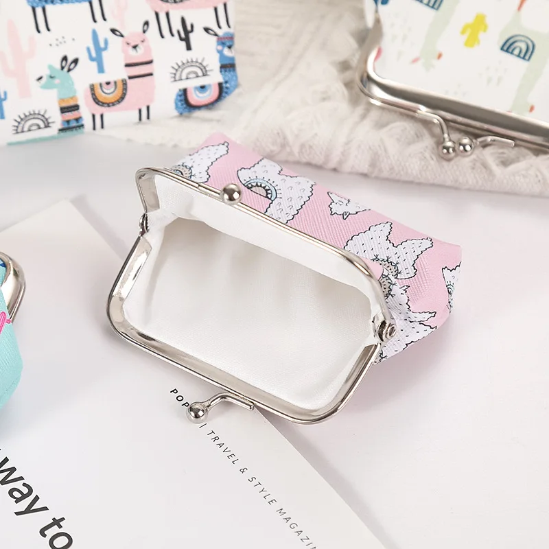 12 PCS Fashion PU Leather Coin Purse Lovely Cute Alpaca Women Small Change Money Bags Key Holder Case Wallet Mini Pouch Souvenir