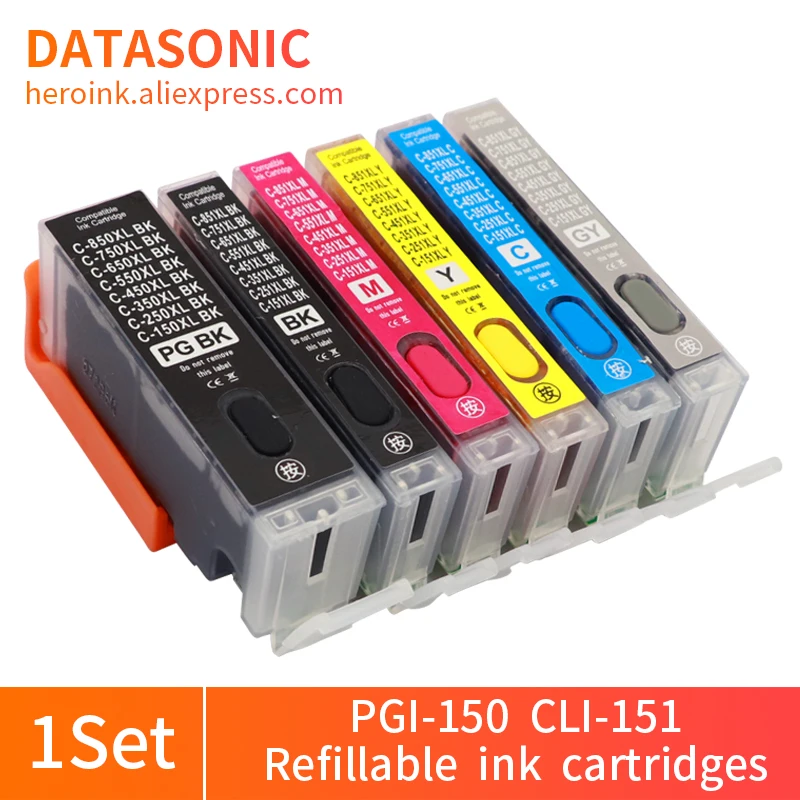 PGI 150 CLI 151 refill ink cartridge For CANON PIXMA MG5410 MG5510 MG5610 MG6410 MG6610 IP7210 MX721 Ix6810 printer with chip