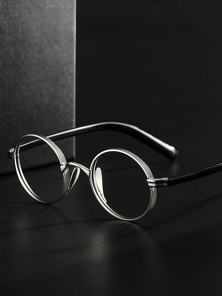 FIRADA nowe mody małe okrągłe okulary Retro okulary z czystego tytanu wygodne oprawki do okularów dla mężczyzn i kobiet ST10881-C — zdjęcie 2