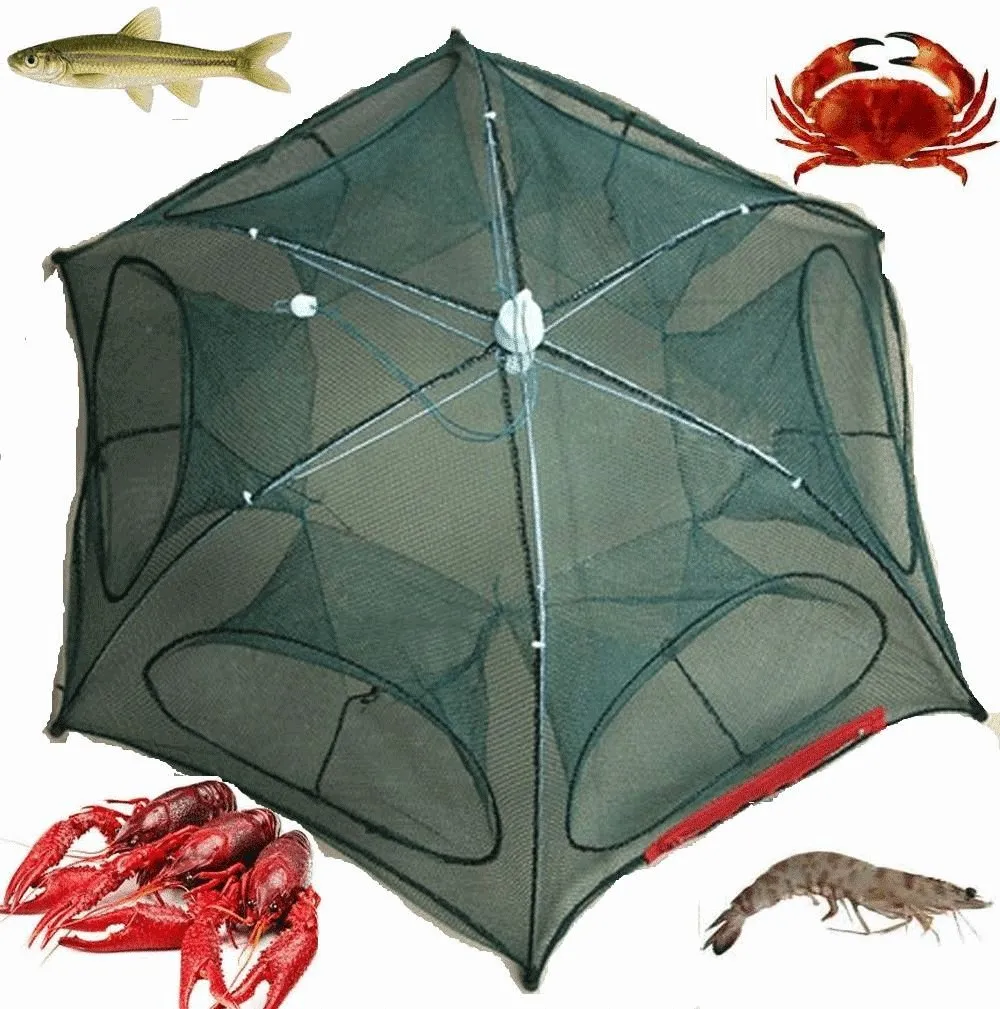 

Automatic Foldable Fishing Durable Telescoping Fishnet Lightweight Storage Crab Net Lobster Catch Tool Portable Net