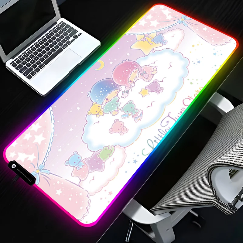 

RGB светодиодный коврик для мыши, резиновый коврик для мыши, аксессуары для компьютерных игр, коврик для клавиатуры, офисный стол, L-маленький коврик для мыши с Т-образной звездой