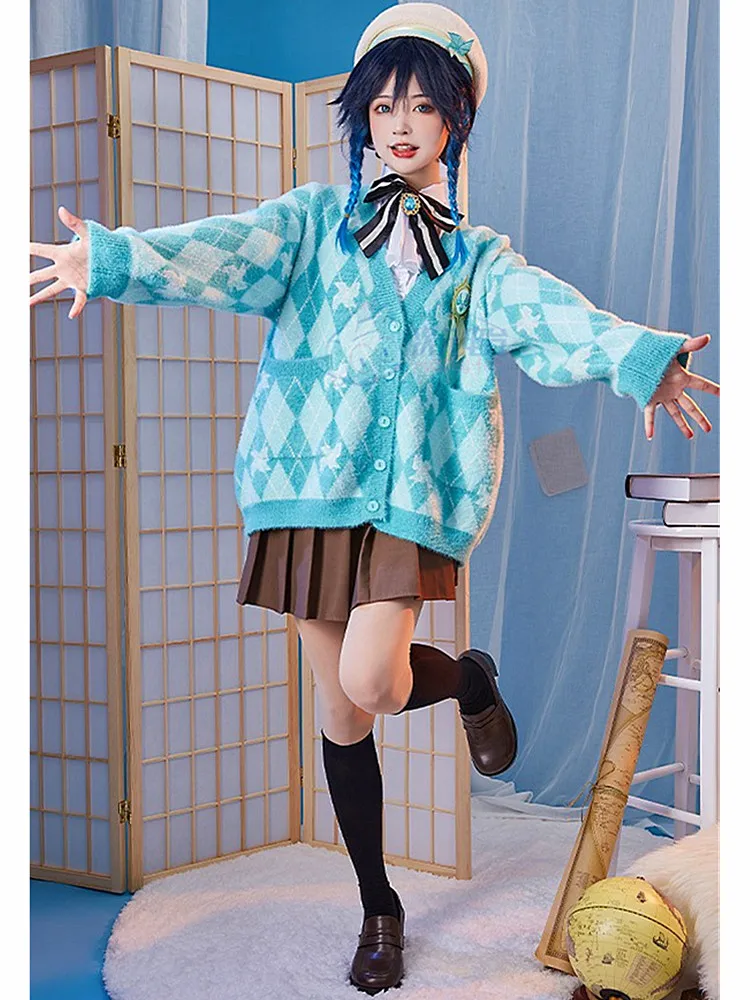 Venti kostum Cosplay Fashion mantel kasmir harian permainan Genshin Impact Anime Wanita Role-PLAY pakaian untuk 2023 ukuran S-XL