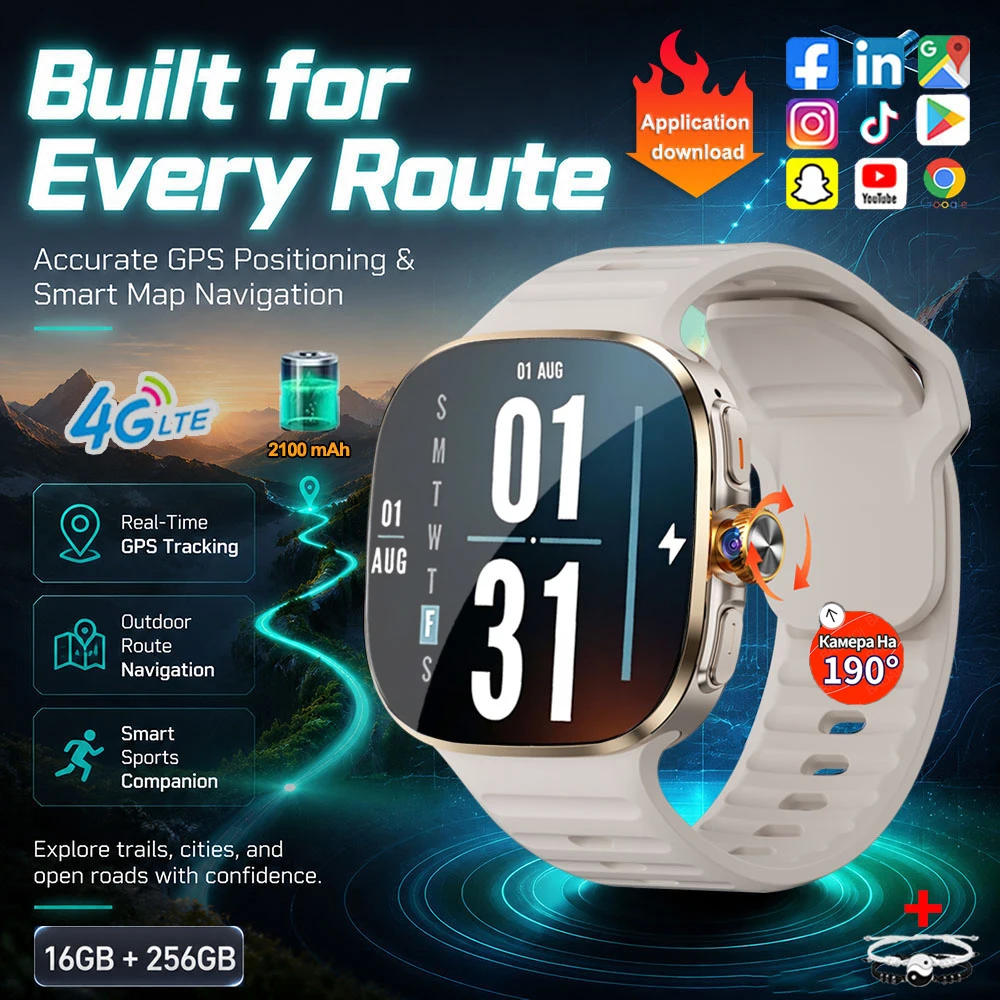 2026년형 스마트워치 4G 풀 네트워크 16GB+256GB RAM 720*720 AMOLED 스크린 2100mAh 배터리 화상 통화 GPS WIFI 구글 스마트워치