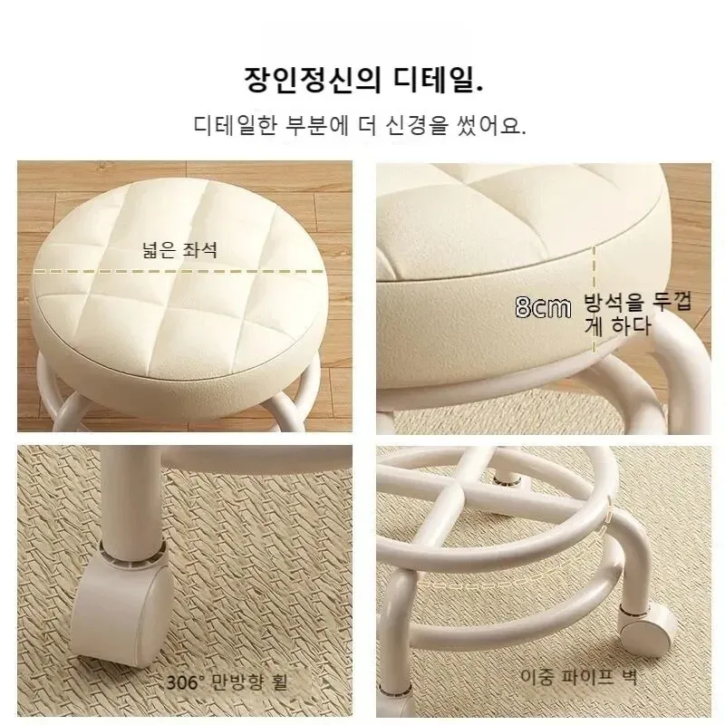 مقعد دوار للأطفال بعجلات عالمية - مقعد تغيير الأحذية الفاخر متعدد الوظائف، موفر للمساحة وأنيق #4