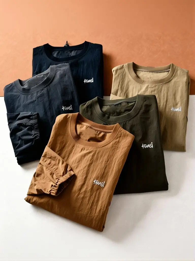 Waterproof Motorcycle T-shirt Men Hiking Crew Neck Tees Men Top Outdoor Autumn Loose Casual Basic Shirt