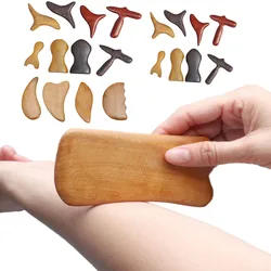 Wood Trigger Point Massage Gua Sha Tools,Professional Lymphatic Drainage Tools,Wood Therapy Massage Tools for Back Leg Hand Face