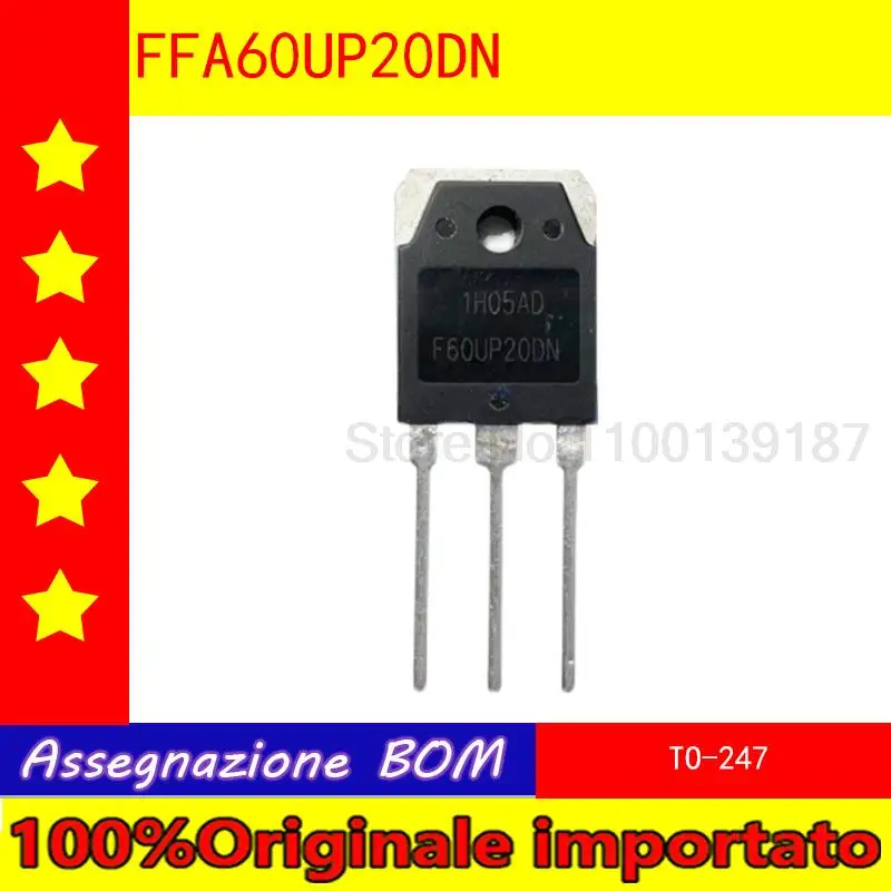 10pcs/lot  F60UP20DN FFA60UP20DN TO-247 fast recovery diode 60A 200V