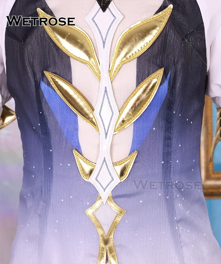 【Wetrose】재고 있음 Focalors 코스프레 의상 Genshin Impact 전 Hydro Archon Furina 과거 Furiina Focalors God Wig 크리스마스