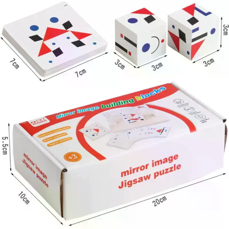 1 Set Parish Learn Resources Toys Kids 3D Mirror Imaging Puzzle Space Logical Thinking Trainting Matching Intellectual Game