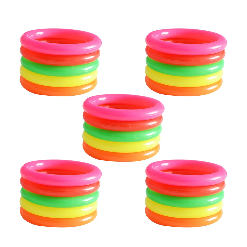 25 Pcs 4CM Inner Diameter Colorful Toss Circle Ring Throwing Rings Plastic Throwing Circle Rings Hollow Circle Rings (Random