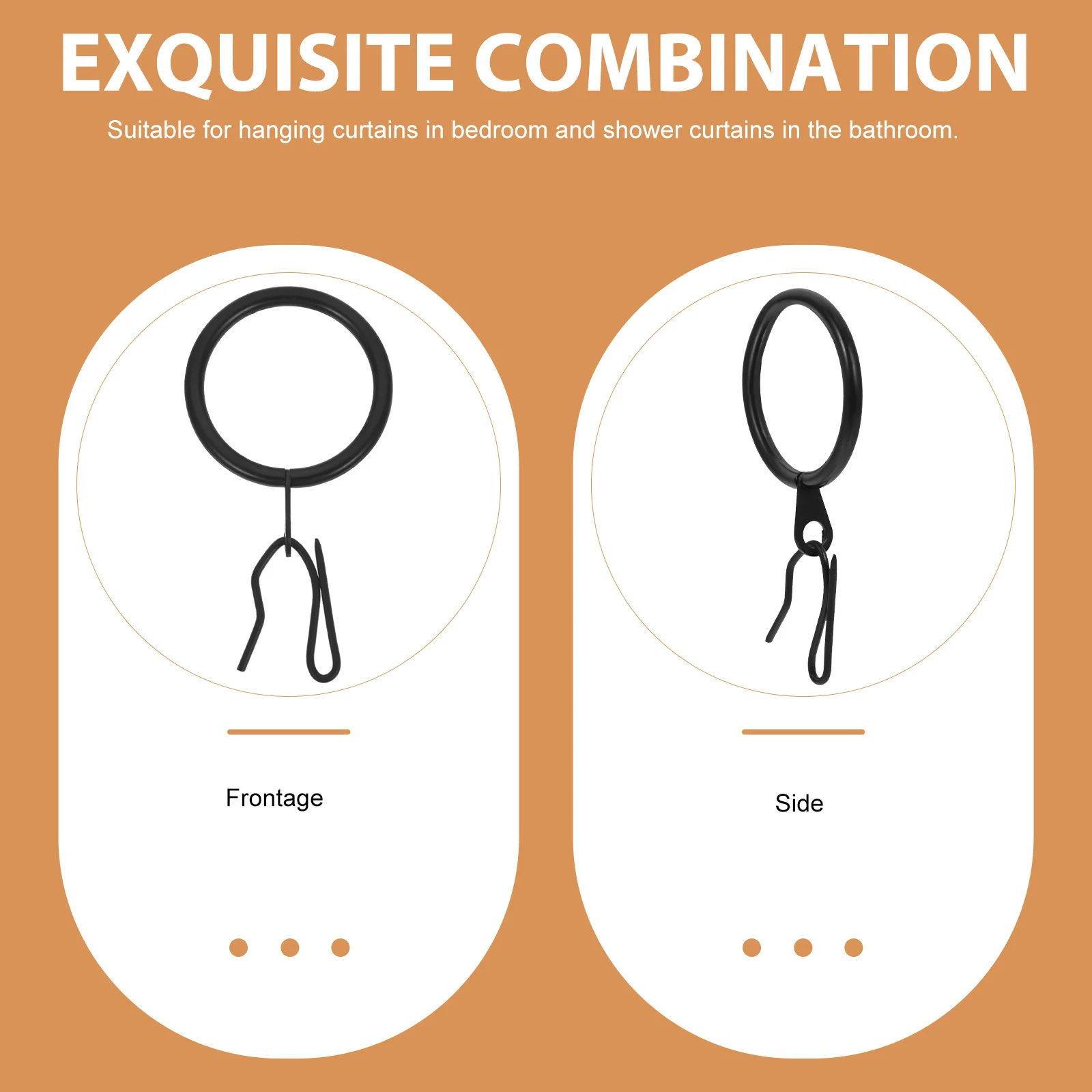 

40 set Curtain Rings Iron Heavy Duty For Bedroom Bathroom Shower Hanging Rod Rings Household Curtain Accessories