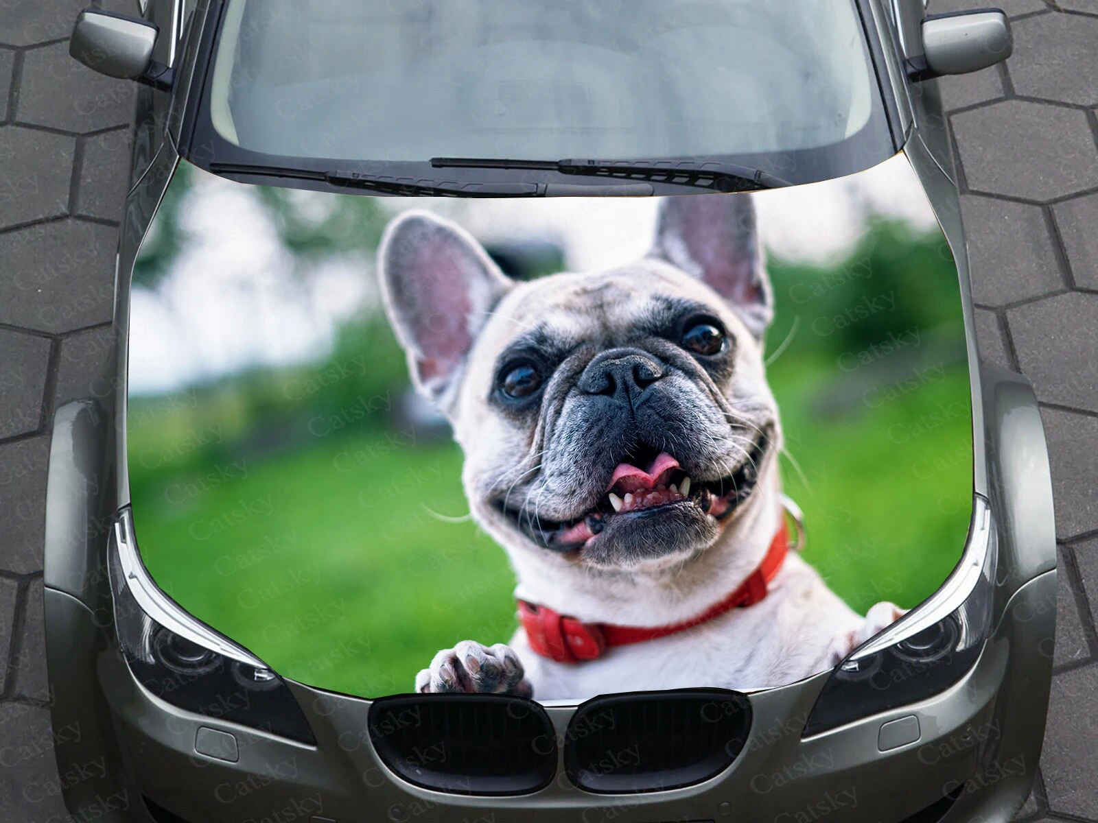 

French Bulldog Car Decal Graphics Vinyl decal Cover Pattern Packaging Decal custom DIY design hood engine Decal Stickers