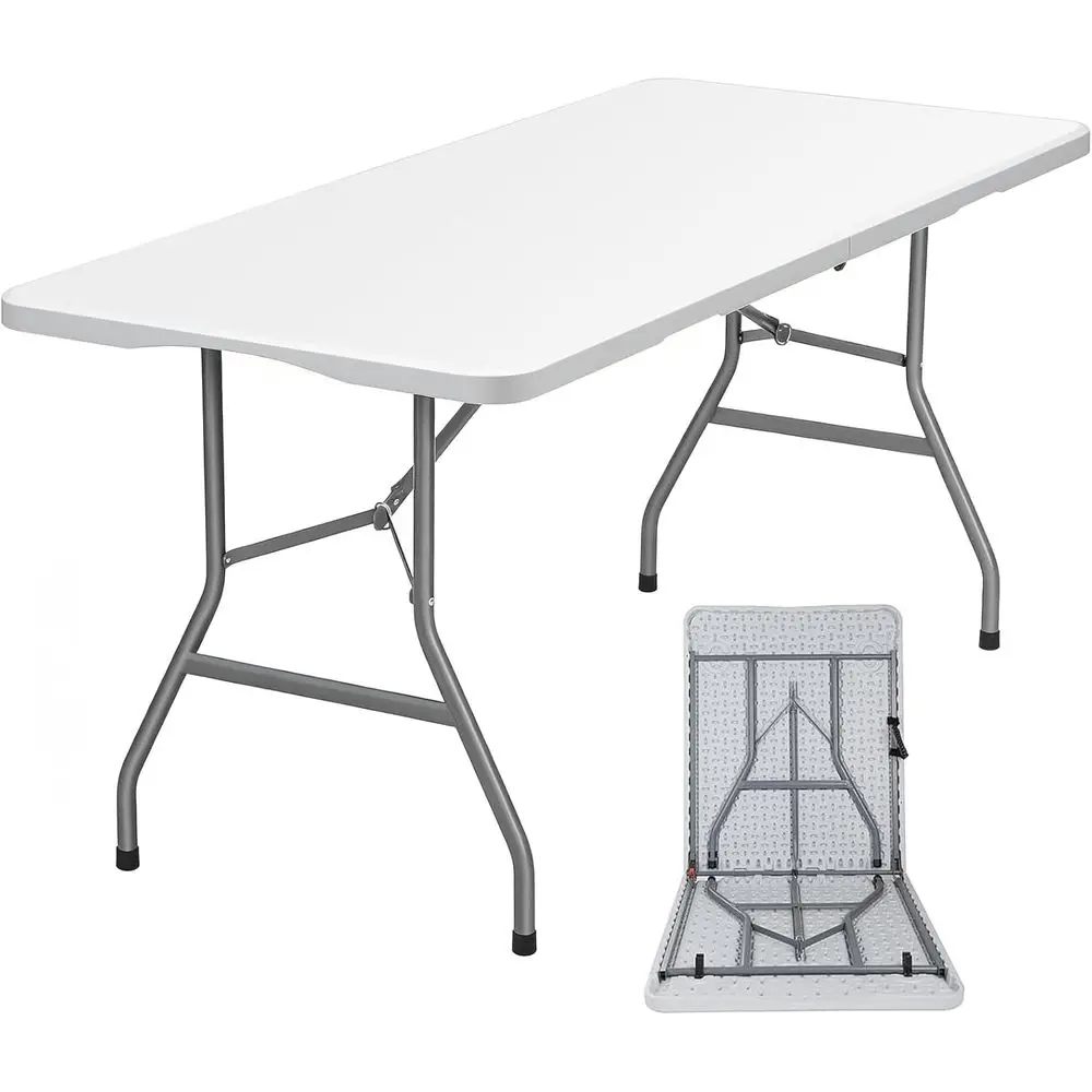 

olding Table 6t Heavy Duty Portable Table Indoor Outdoor with Parties, Camping & BBQs, olds in Hal or Easy Storage, No Assembly