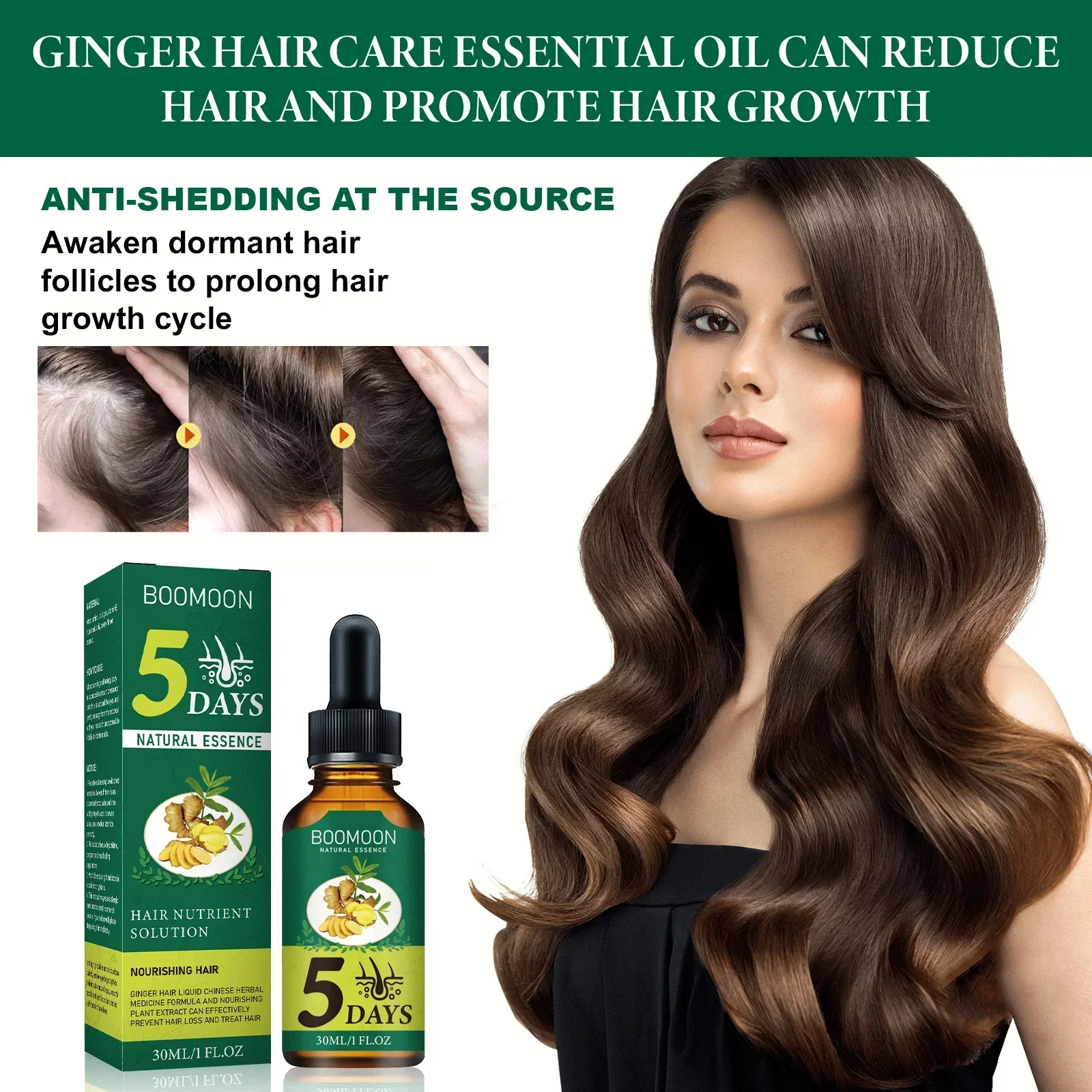 Aceite para el crecimiento del cabello con ajo para adelgazar el cabello: fortalece las raíces, reduce el desprendimiento y nutre el cuero cabelludo para un aspecto más saludable.