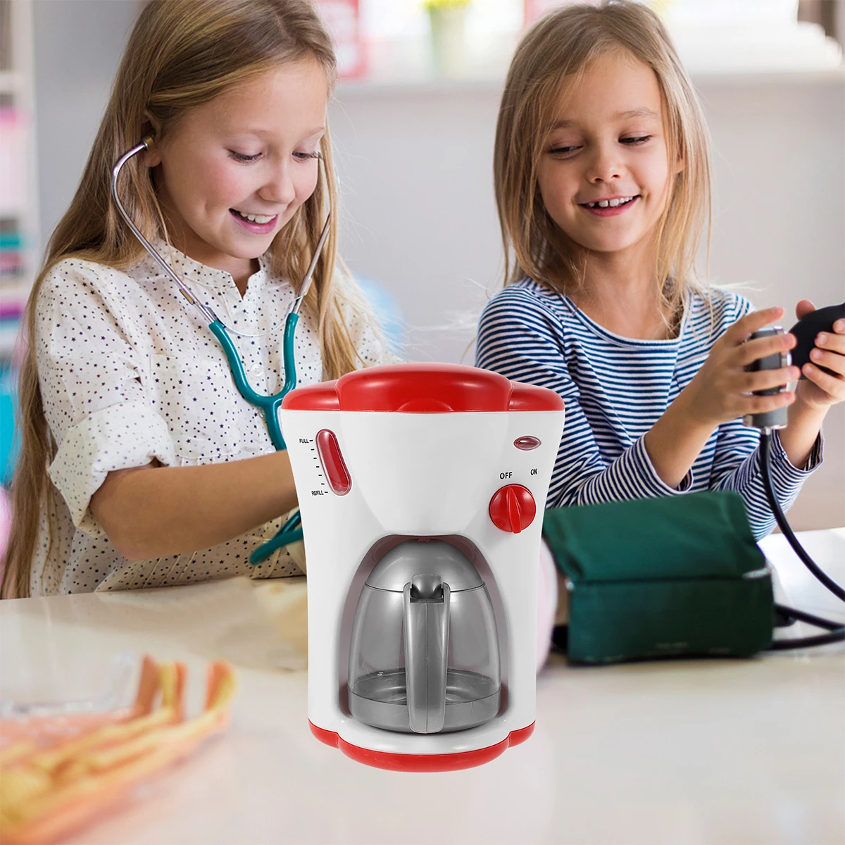 

Pretend Machine Toy Kids Cooking Playset Lightweight Safe Smooth Educational Toy For Boys Girls Perfect Gift