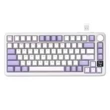 ATTACK SHARK X85 Pro 75% メカニカルキーボード 画面＆ノブ付【パープル ピンク軸】 特別割引