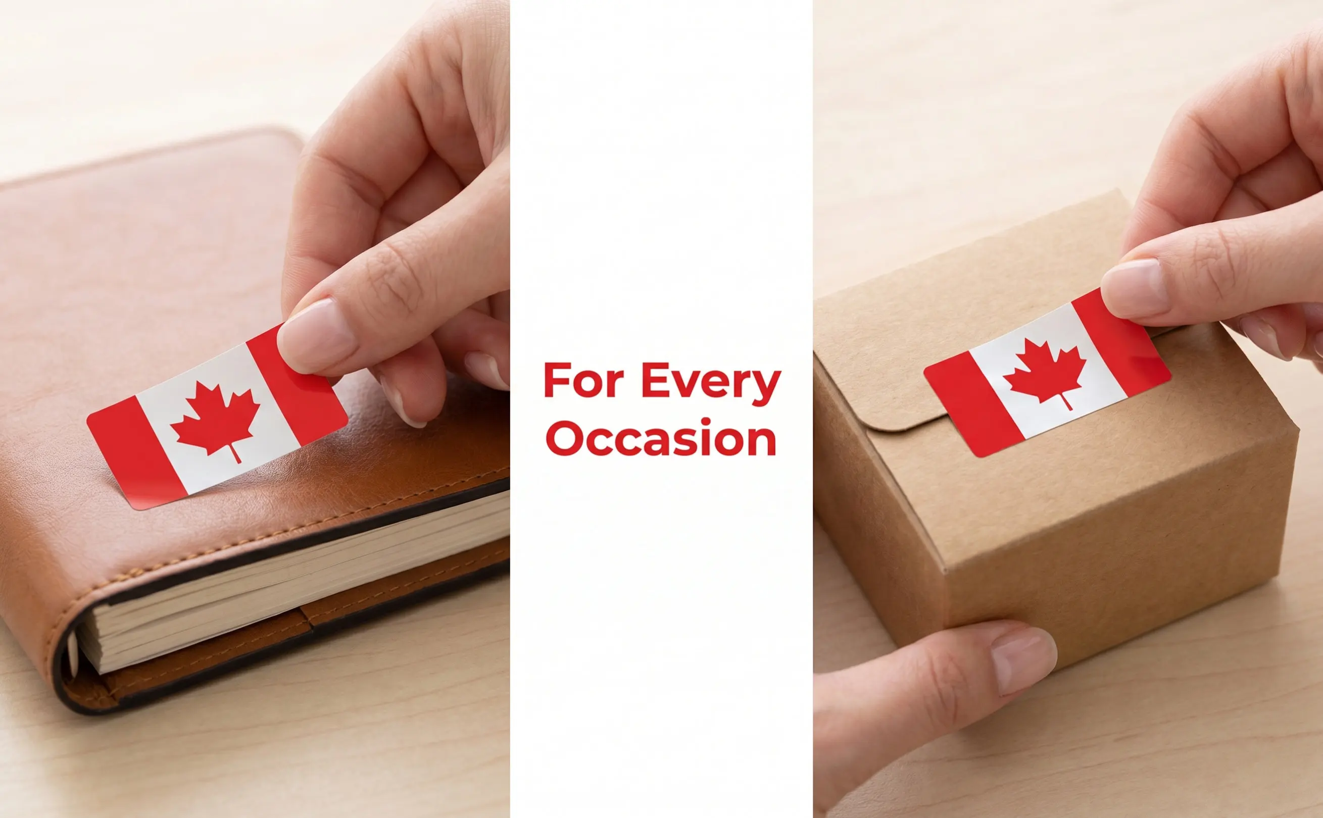 Canadian Maple Leaf Stickers Premium Fade Resistant Vibrant Flag Decals for Trucks Bottles Laptops Cars Suitcases DIY Scrapbook