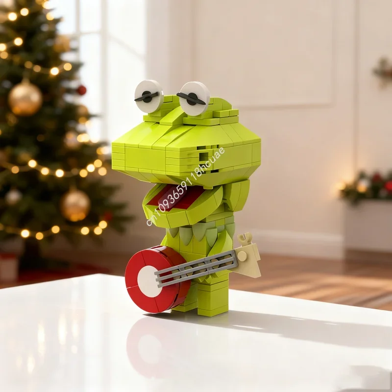 181 Piezas MOC Kermit, el Sapo de Plaza Sésamo, Bloques de Construcción de Modelos, Arquitectura, Idea Creativa DIY, Regalos para Festivales, Juguete de Cumpleaños