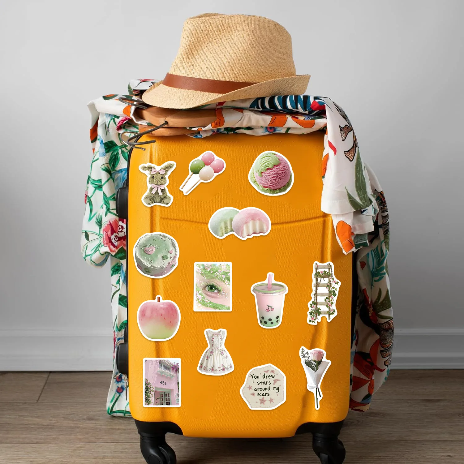 50PCS Cute Dreamy Style Cartoon Stickers Notebook Stationery Decals Phone Guitar Laptop Luggage DIY Waterproof Stickers