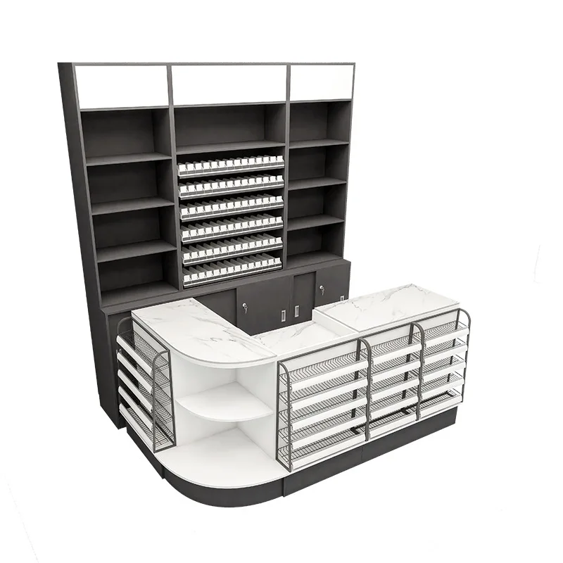LH convenience store checkout page shelf combination small corner cashier counter