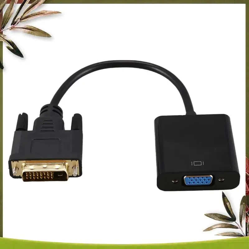 ABDW-8X DVI To VGA Adapter Cable 1080P DVI-D To VGA Cable 24+1 25 Pin DVI Male To 15 Pin VGA Female Video Converter