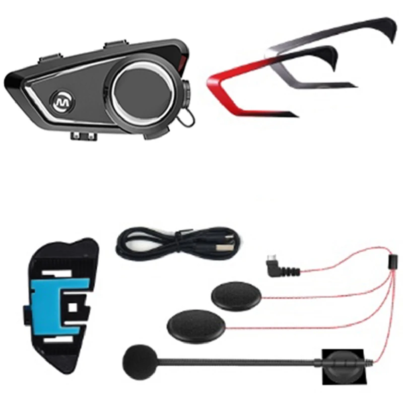 

NEW-Motorcycle Riding Helmet Bluetooth Headset Hard Label Built-In Intercom And Music Sharing Function Apply To Half Helmet