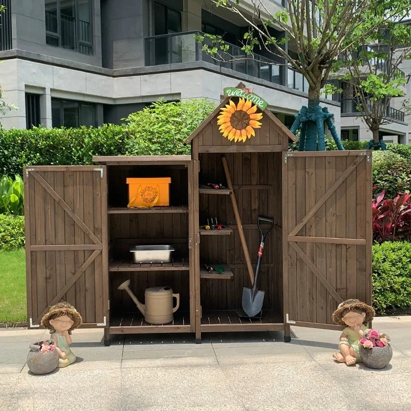Outdoor Locker Waterproof Sunscreen Anti-corrosion Garden Toolbox Balcony Storage House Yard Farm Tool Cabinet