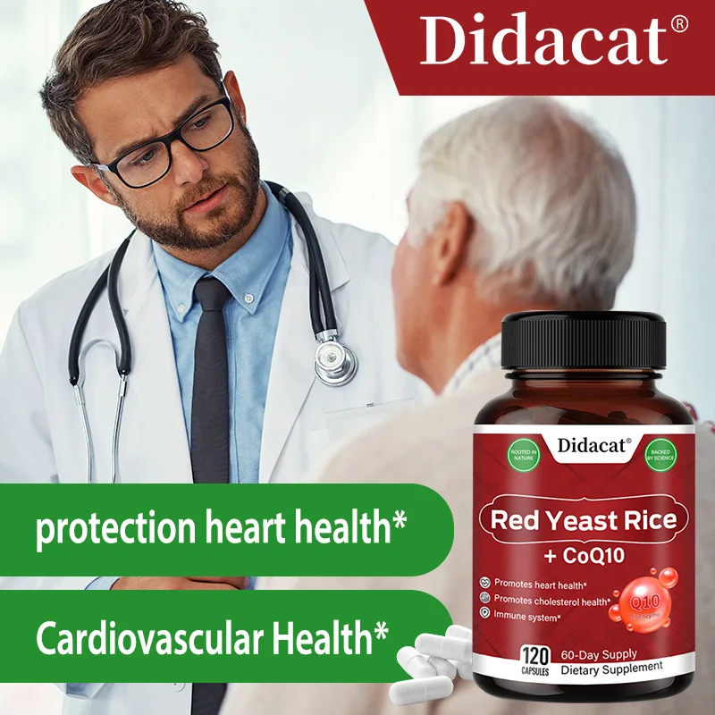 Arroz com fermento vermelho + coenzima Q10 - Antioxidante, protege a saúde do coração, ilumina o tom da pele, promove a saúde cerebral, aumenta a energia